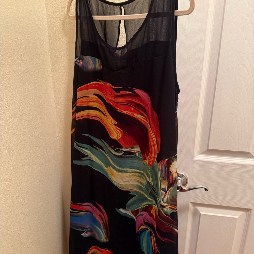 Signature Black and Multicolor Midi Dress